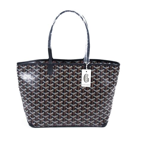 goyard artois tote mm black/natural|Goyard Artois pm size.